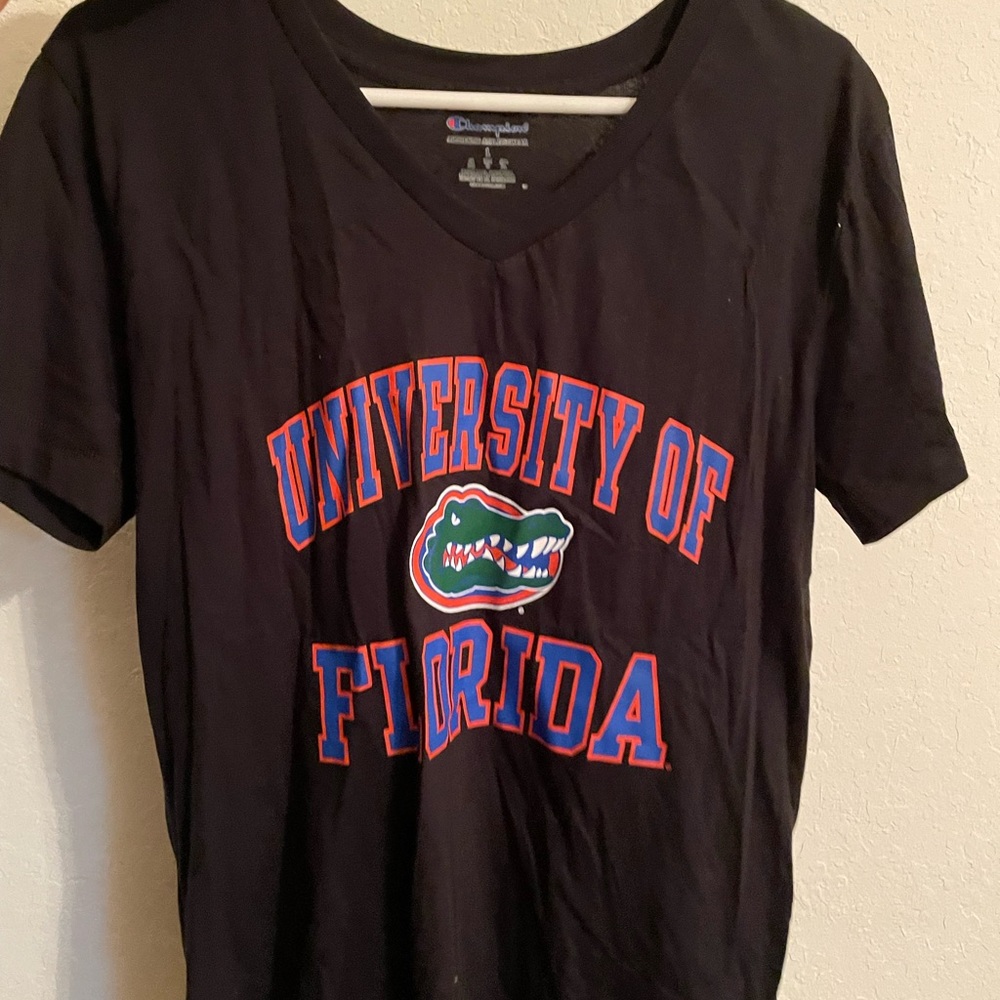 Champion Black V Neck Womens UF Tshirt